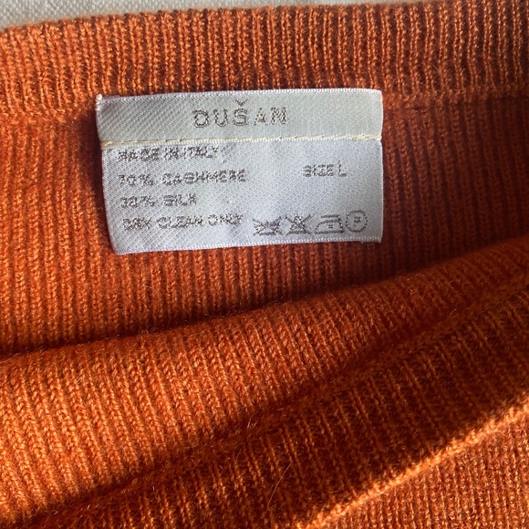 Dusan Womens Orange Silk and Cashmere Sweater Sz Large Lagenlook Luxury Designer - Picture 5 of 12